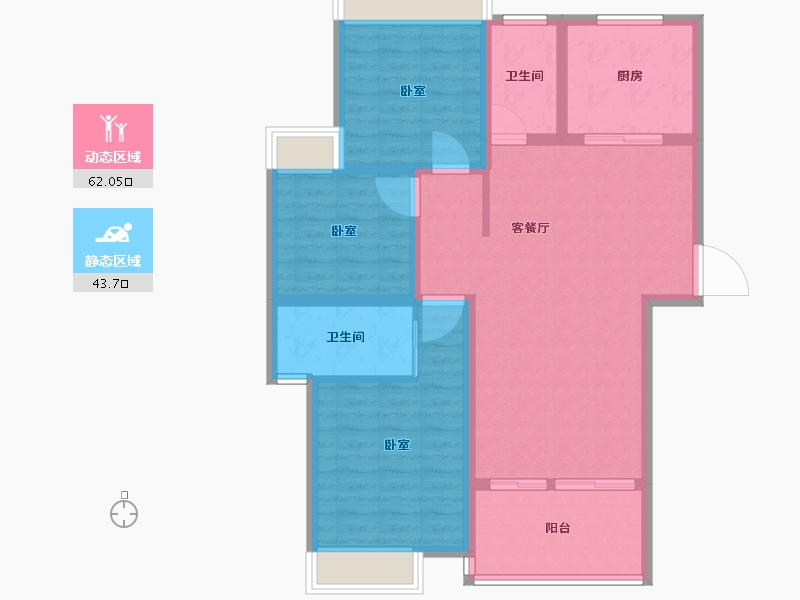 湖南省-怀化市-橡树湾-95.00-户型库-动静分区