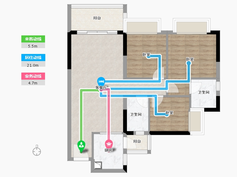 广东省-广州市-奥园锦江国际新城御峰-75.65-户型库-动静线