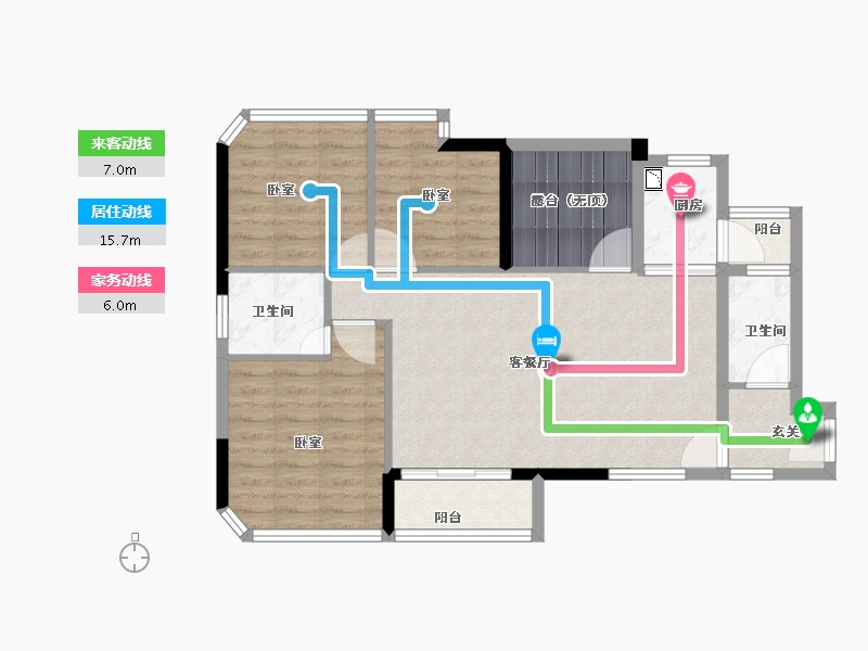 广东省-广州市-三水冠军城-85.00-户型库-动静线