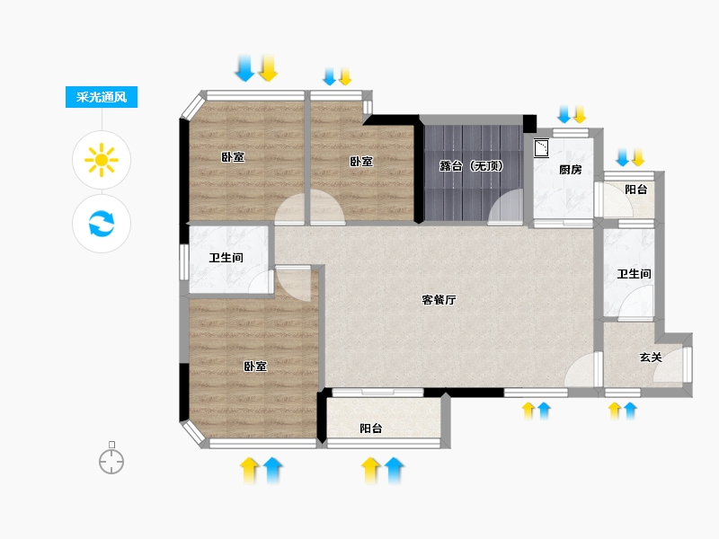 广东省-广州市-三水冠军城-85.00-户型库-采光通风