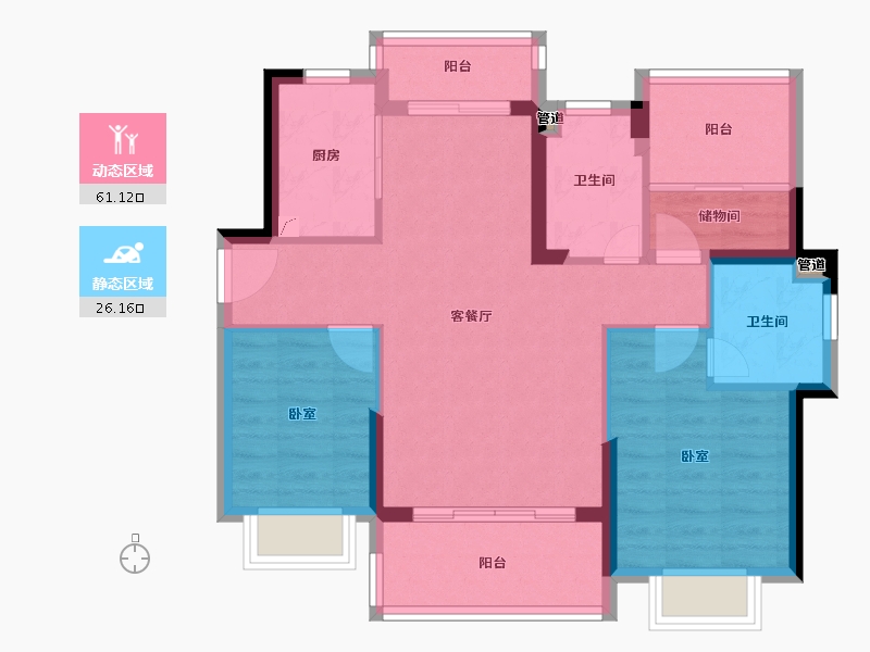 广东省-惠州市-美庐二期-78.01-户型库-动静分区