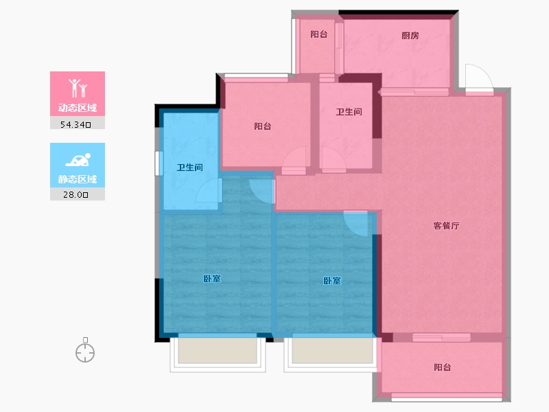 广东省-佛山市-宏宇景裕豪园-73.00-户型库-动静分区