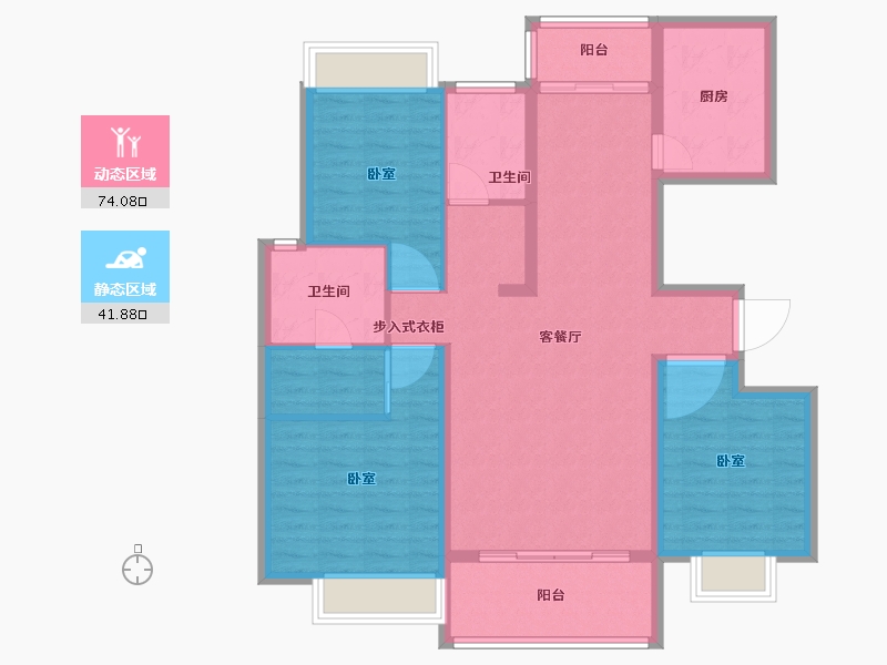 湖南省-怀化市-橡树湾-104.00-户型库-动静分区