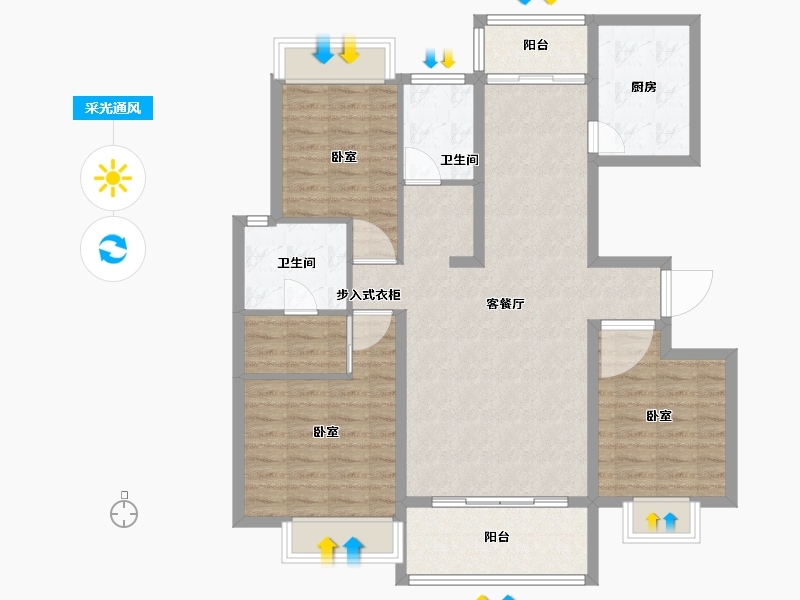 湖南省-怀化市-橡树湾-104.00-户型库-采光通风