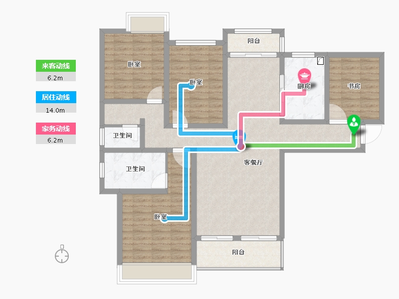 湖南省-怀化市-橡树湾-114.83-户型库-动静线