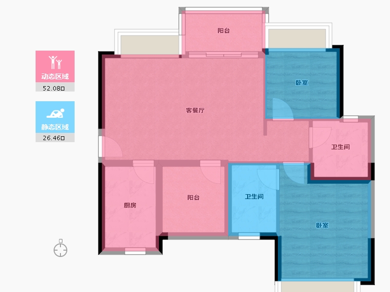 广东省-佛山市-宏宇景裕豪园-70.00-户型库-动静分区