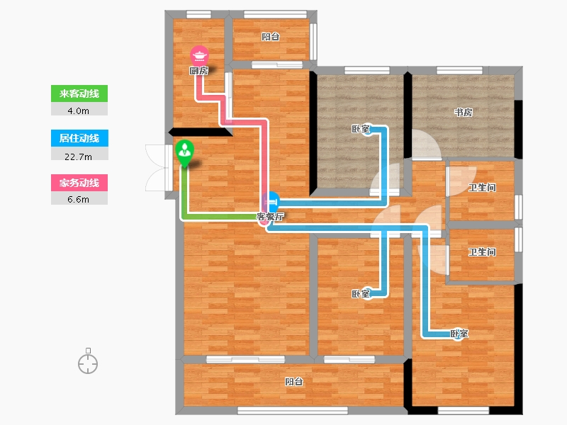 河南省-郑州市-兴港永威南樾-109.13-户型库-动静线