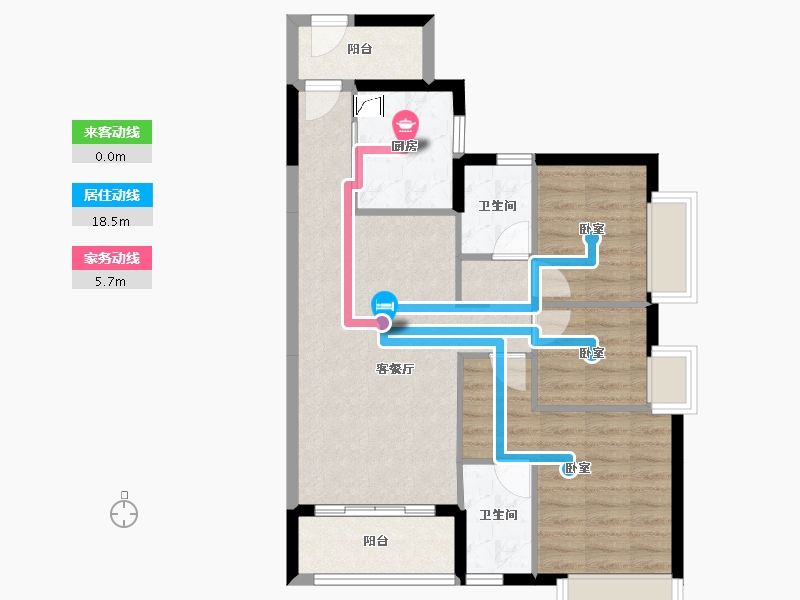 广东省-佛山市-时代倾城（鹤山）-74.12-户型库-动静线