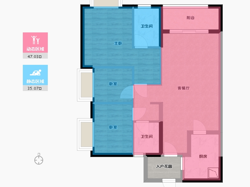 广东省-广州市-南沙时代-76.00-户型库-动静分区