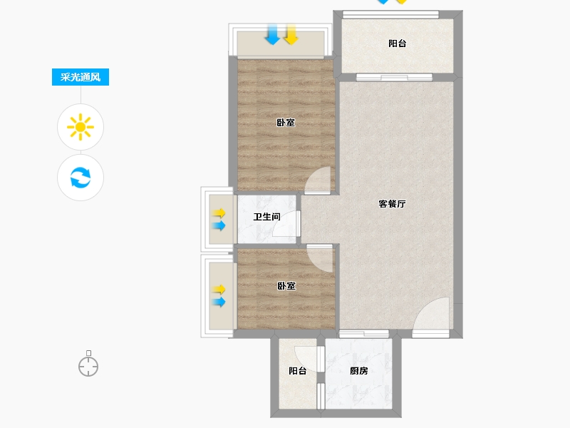 广东省-湛江市-幸福丽舍-63.76-户型库-采光通风