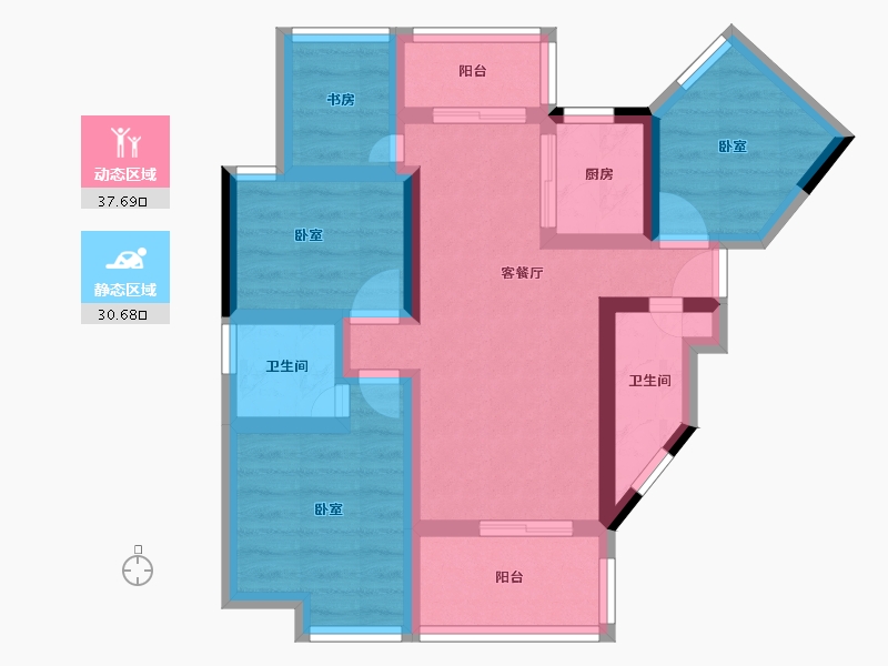 广东省-湛江市-广雅金榜华庭-57.95-户型库-动静分区