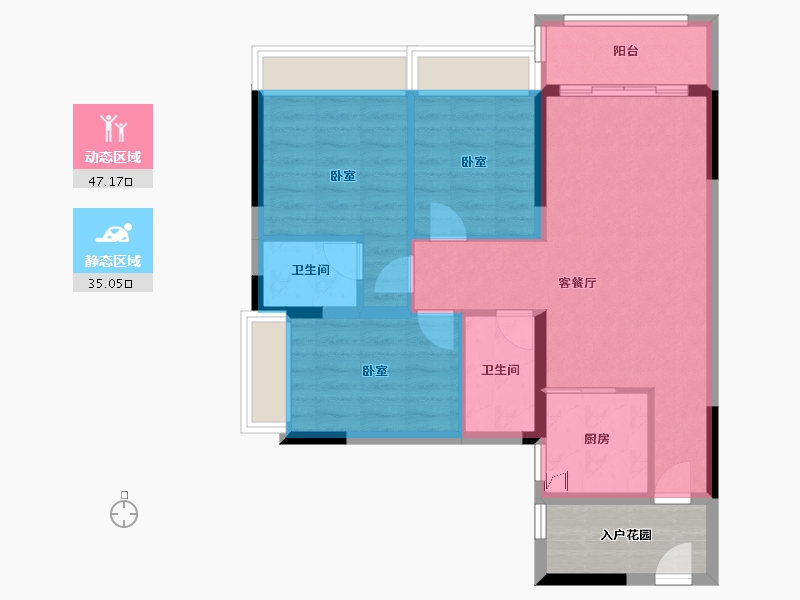 广东省-佛山市-创雄华府-78.90-户型库-动静分区