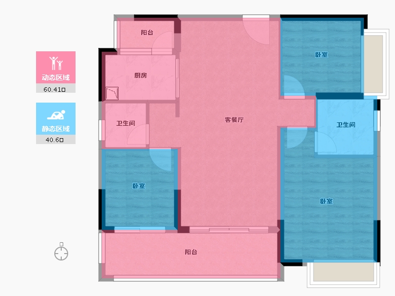 广东省-广州市-奥园锦江国际新城御峰-90.47-户型库-动静分区