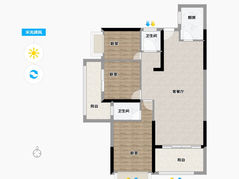 广东省-汕头市-天悦湾-94.08-户型库-采光通风