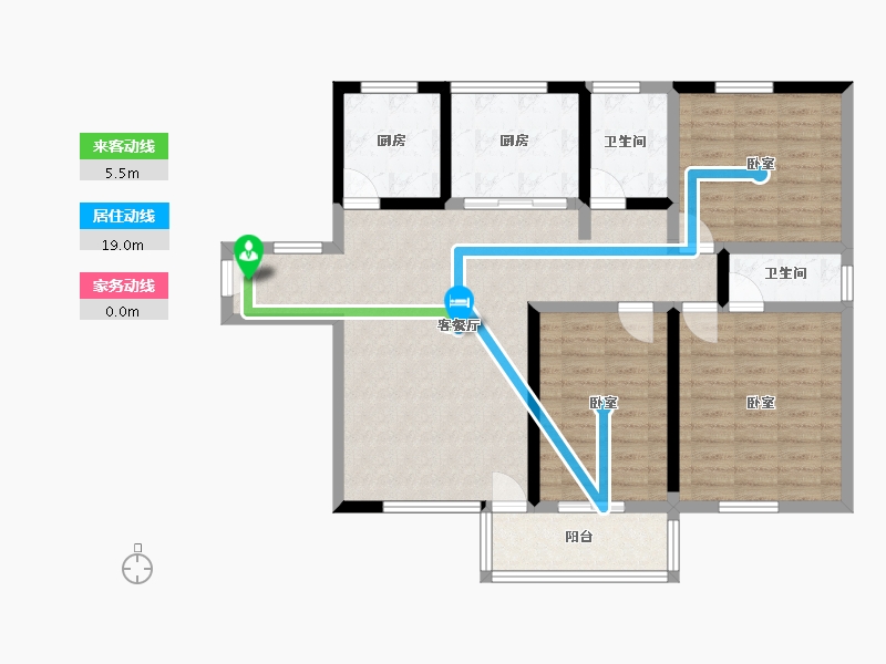 湖北省-十堰市-金港福座-104.55-户型库-动静线