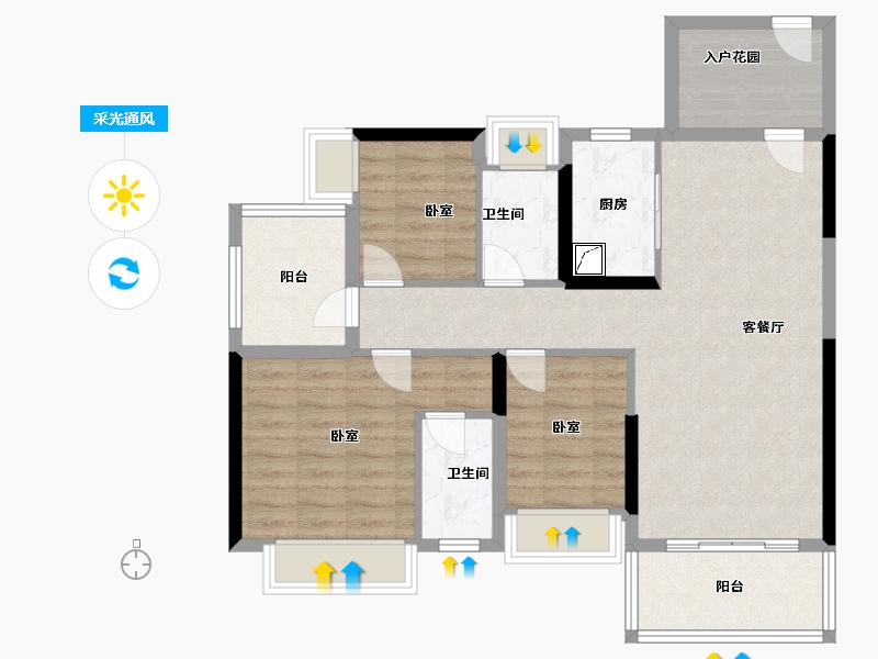 广东省-佛山市-中恒海晖城-90.90-户型库-采光通风