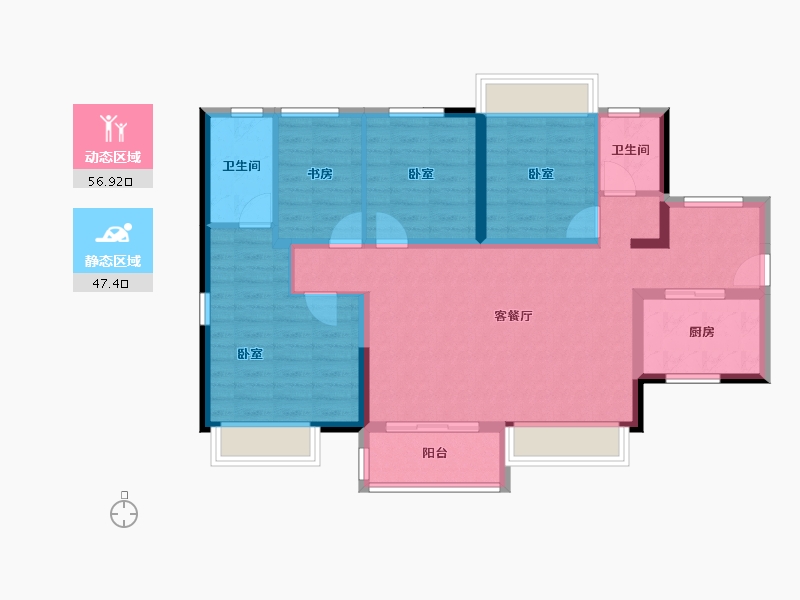 广东省-珠海市-万科城-93.05-户型库-动静分区