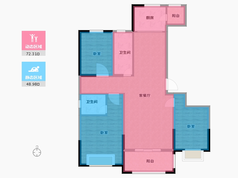 河南省-安阳市-滑县滨河世家-109.17-户型库-动静分区