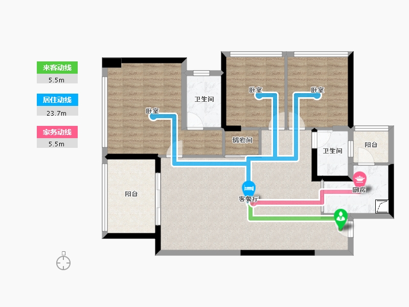 广东省-惠州市-荣灿惠州中心-100.60-户型库-动静线