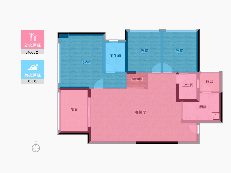 广东省-惠州市-荣灿惠州中心-100.60-户型库-动静分区