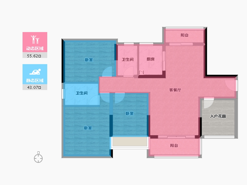 广东省-广州市-藏珑华府-95.05-户型库-动静分区