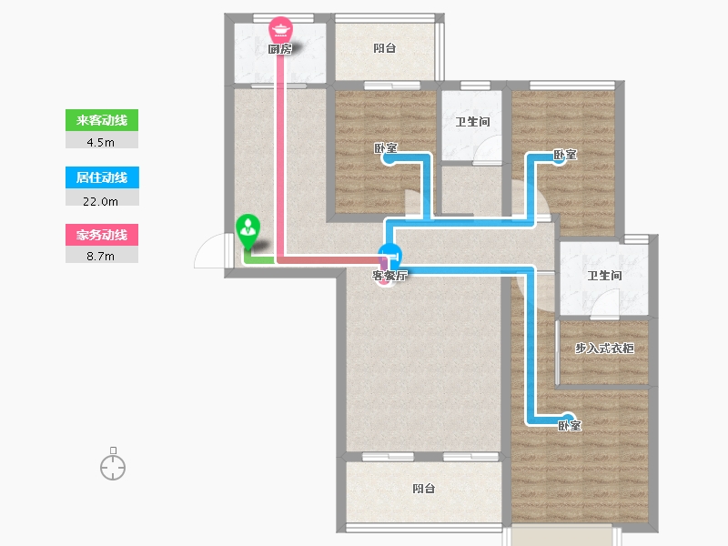 湖南省-怀化市-橡树湾-107.08-户型库-动静线