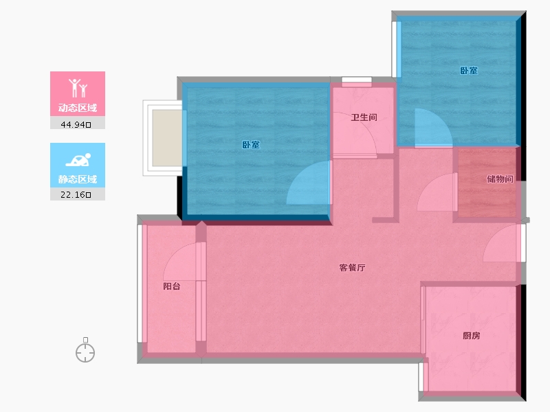 湖北省-武汉市-庭瑞中心-60.00-户型库-动静分区