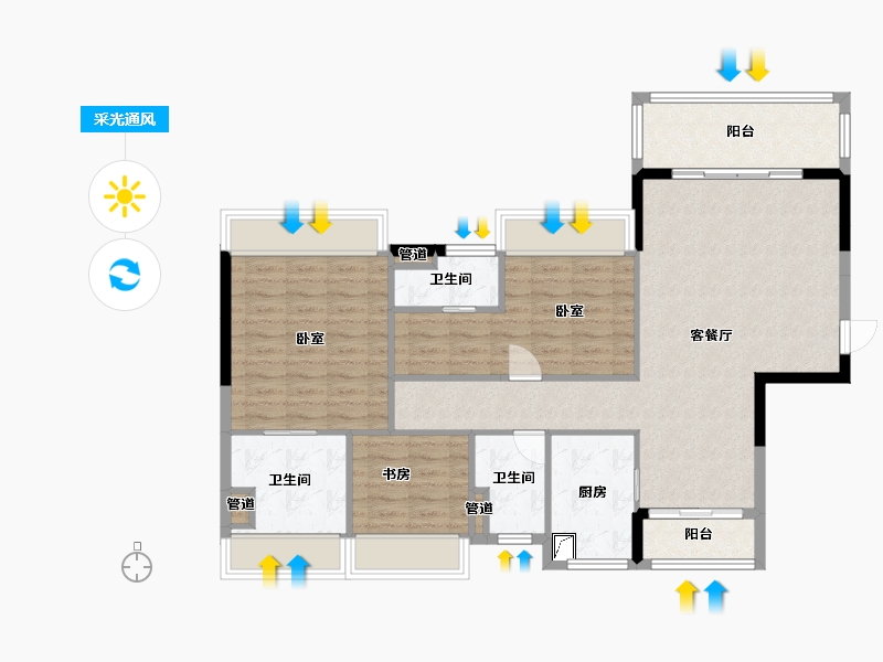 广东省-梅州市-建达欣悦国际-100.87-户型库-采光通风