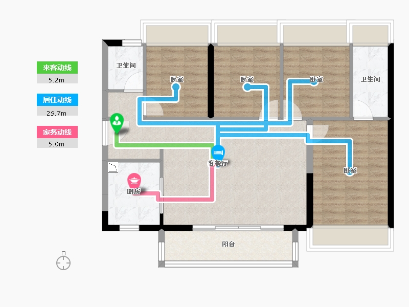 广东省-广州市-佛山时代天韵-90.52-户型库-动静线