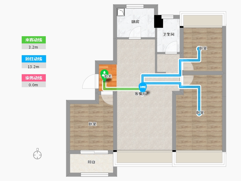 吉林省-长春市-云湖府邸-72.60-户型库-动静线