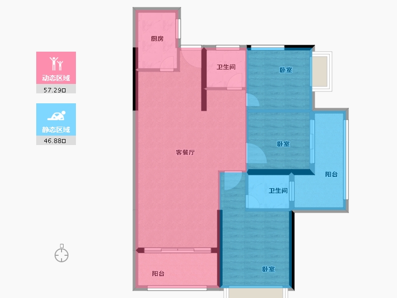 广东省-汕头市-天悦湾-94.00-户型库-动静分区