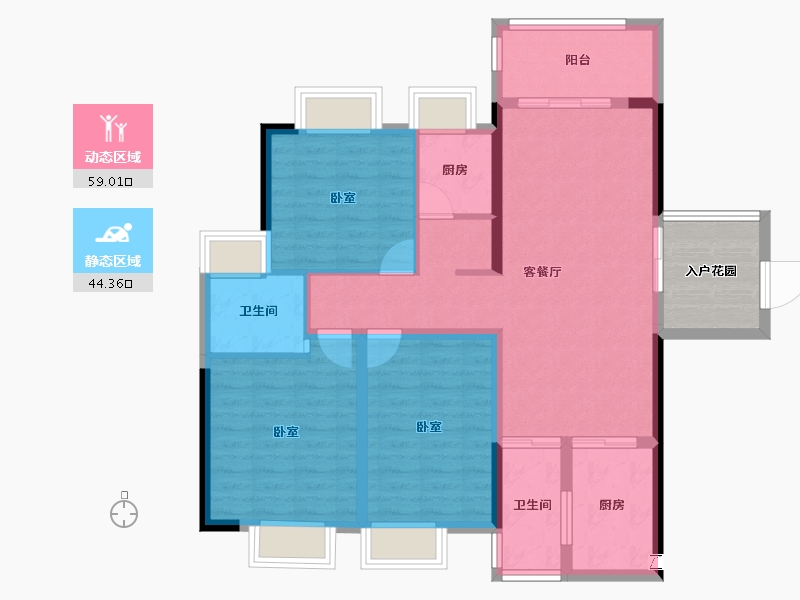 广东省-汕头市-天悦湾-98.00-户型库-动静分区