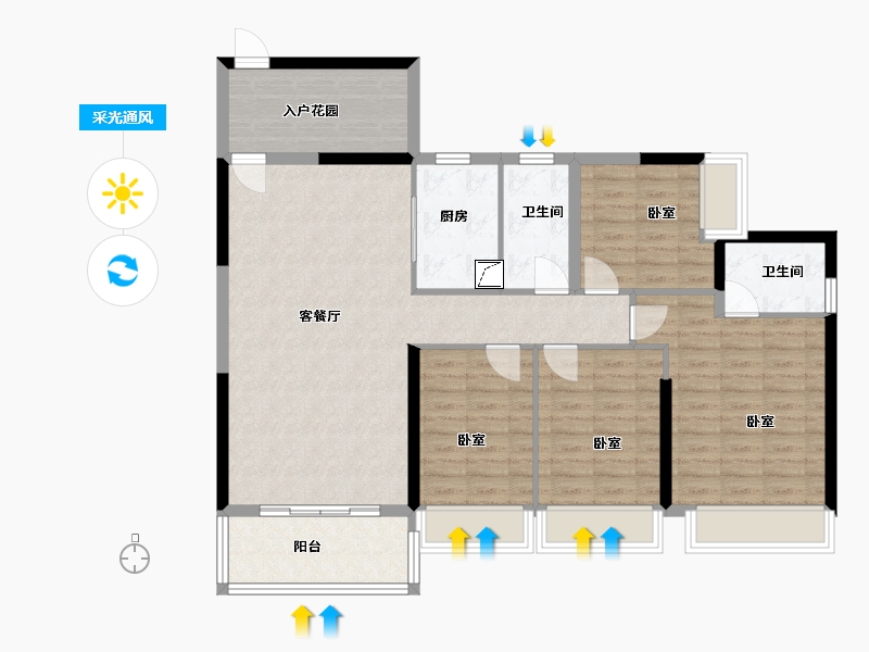 广东省-佛山市-中恒海晖城-113.20-户型库-采光通风