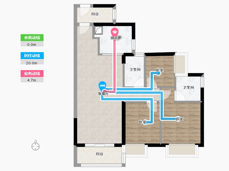 广东省-佛山市-时代倾城（鹤山）-73.60-户型库-动静线