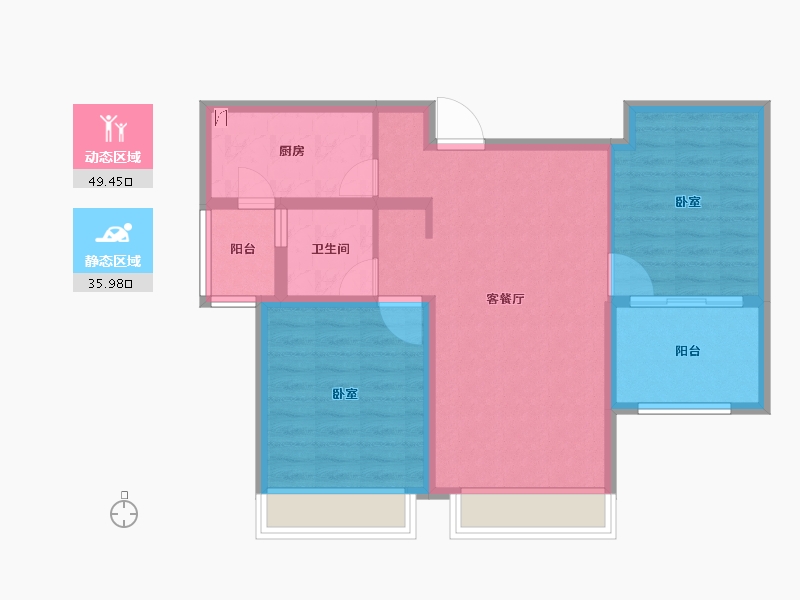 湖南省-怀化市-橡树湾-76.29-户型库-动静分区