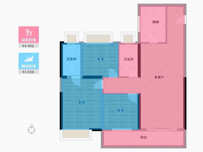 湖北省-武汉市-城投联投江南岸-94.80-户型库-动静分区