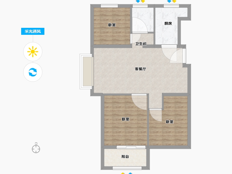 山东省-烟台市-中节能聚创新城-76.00-户型库-采光通风