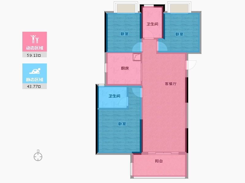 湖北省-孝感市-孝感保利香颂-92.00-户型库-动静分区