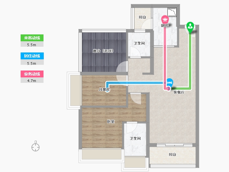 广东省-广州市-碧桂园智慧未来城-75.08-户型库-动静线