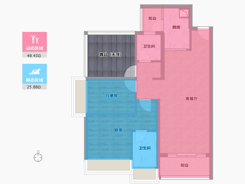 广东省-广州市-碧桂园智慧未来城-75.08-户型库-动静分区