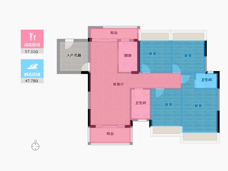 广东省-佛山市-创雄华府-102.55-户型库-动静分区