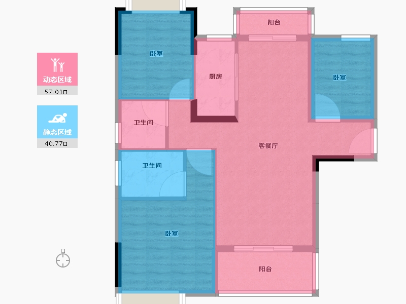 广东省-江门市-星福尚岭新筑-88.01-户型库-动静分区