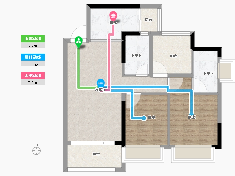 广东省-佛山市-宏宇景裕豪园-72.01-户型库-动静线