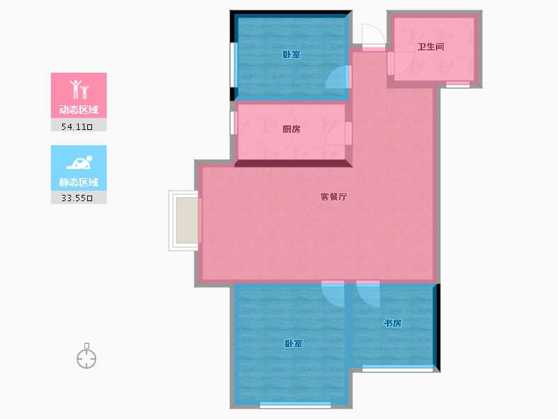 河南省-郑州市-鑫苑府-78.00-户型库-动静分区