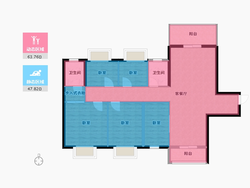 湖南省-株洲市-美的蓝溪谷-100.50-户型库-动静分区