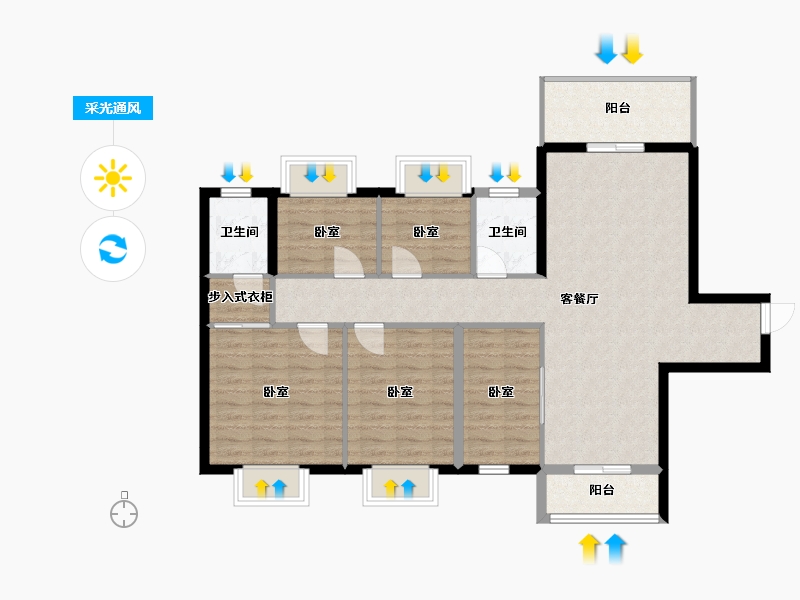 湖南省-株洲市-美的蓝溪谷-100.50-户型库-采光通风