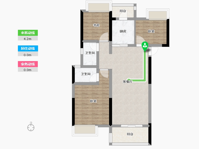 湖北省-荆州市-奥园学府里-74.55-户型库-动静线