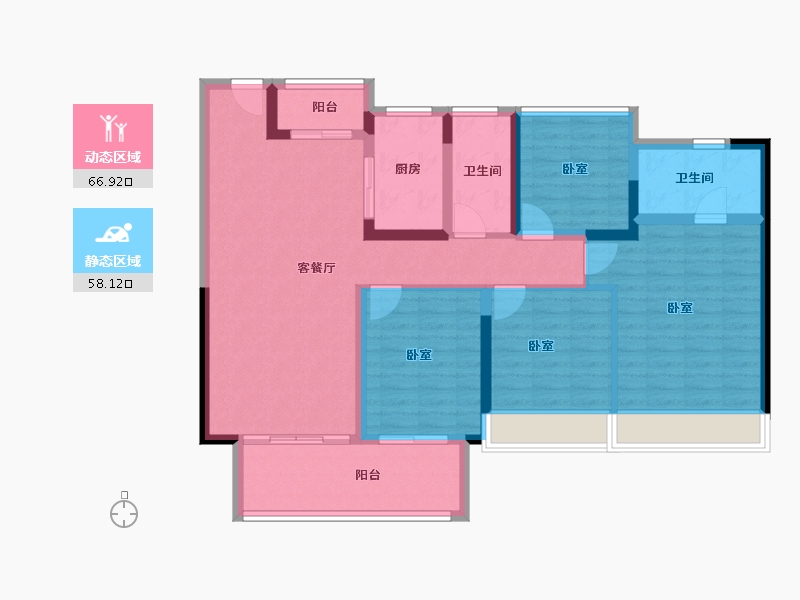 广东省-佛山市-湾区西部华侨城-112.00-户型库-动静分区