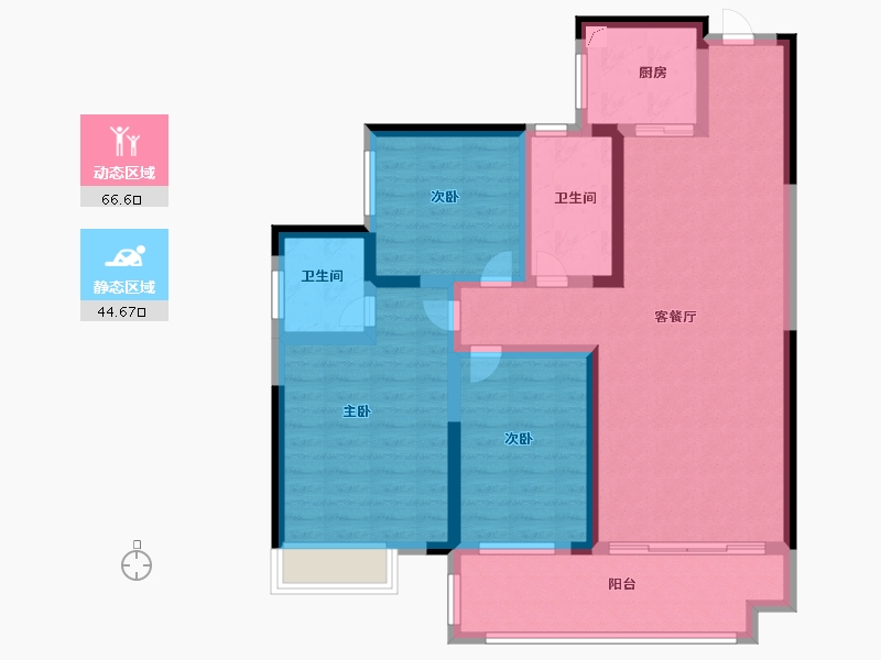 湖南省-湘潭市-天元广场·玺园-98.41-户型库-动静分区