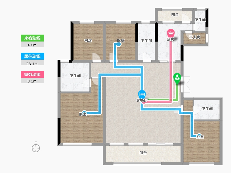 河南省-郑州市-名门紫园-153.16-户型库-动静线